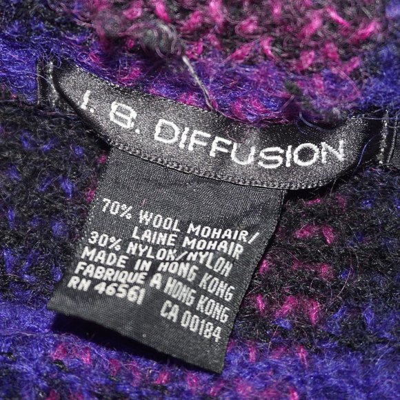 Vintage 80s Mohair Wool Plaid Cardigan Sweater - Picture 5 of 8